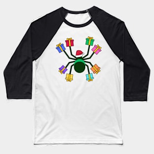 Christmas Halloween Spider With Gifts Baseball T-Shirt